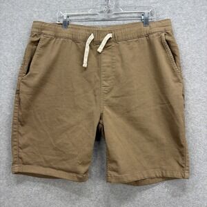TPJ Shorts Men XXL 38 Brown Athletic Fit Stretch Drawstring Casual Lounge Preppy